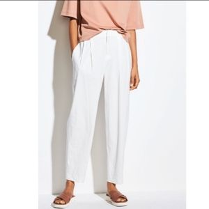 Vince Tapered Cropped Pants linen Blend In Off White Size 2.